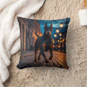 Doberman Pinscher Elegant Throw Pillow クッション (ブランケット)