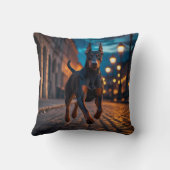 Doberman Pinscher Elegant Throw Pillow クッション (裏面)