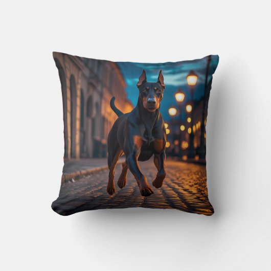 Doberman Pinscher Elegant Throw Pillow クッション (正面)