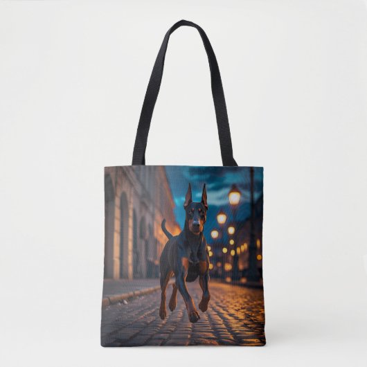 Doberman Pinscher Elegant Tote Bag トートバッグ (正面)