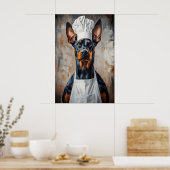 Doberman Pinscher In Chefs Hat Poster, Funny Pet ポスター (キッチン)