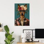 Doberman Pinscher In Suit Poster, Doberman ポスター (ホームオフィス)