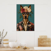 Doberman Pinscher In Suit Poster, Doberman ポスター (キッチン)
