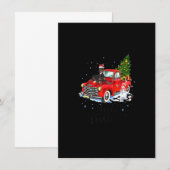 Doberman Pinscher Ride Red Truck Christmas Pajama  招待状 (正面/裏面)