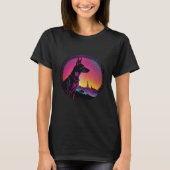Doberman Pinscher Synthwave 80s Retrowave Aestheti Tシャツ (正面)