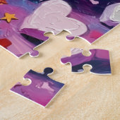 Doberman Pinscher Valentine's Day Marshmallow ジグソーパズル (側面)