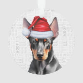 Doberman Pinscher with Name and Photo Christmas オーナメント (裏面)
