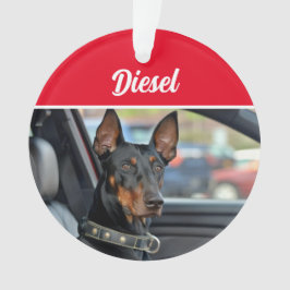 Doberman Pinscher with Name and Photo Christmas オーナメント