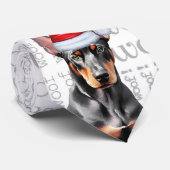 Doberman Pinscher Woof Christmas Dog Lover ネクタイ (ロール)