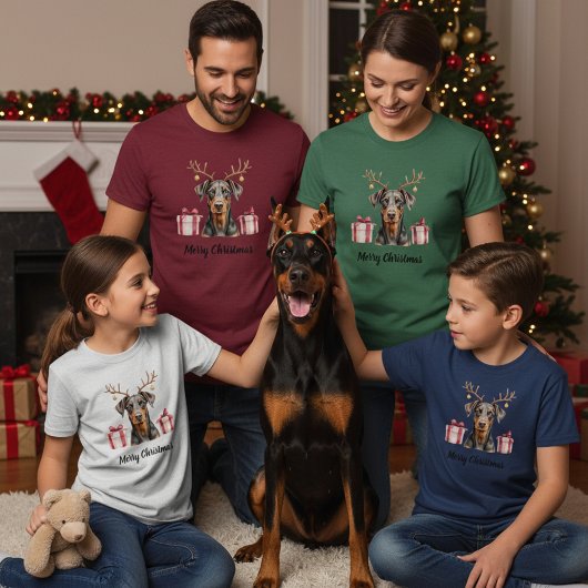 Doberman Reindeer Tシャツ
