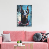 Doberman – Strength and Loyalty キャンバスプリント (インサイチュ (リビング))