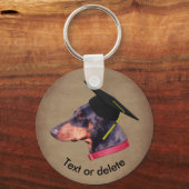 Doberman The Graduate Funny Dog Personalized キーホルダー (裏面)