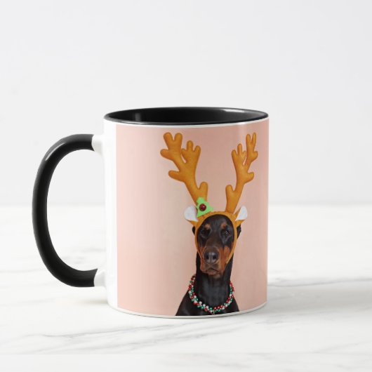 Doberman with Horns of a Deer マグカップ (左)