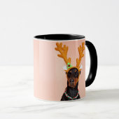 Doberman with Horns of a Deer マグカップ (正面右)