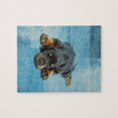 Dobermannの子犬- （犬）ドーベルマン・ピンシェル ジグソーパズル (横)