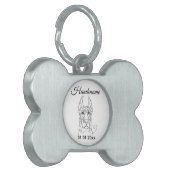 Dobermann Pinscher Line Art Personalized Tag ペットネームタグ (正面左)