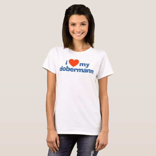 Dobermann Tank Topが大好き Tシャツ (正面フル)