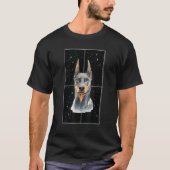 Dobie Doberman Pincher Breed Space Animal Dog Tシャツ (正面)