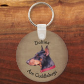Dobies Are Cuddlebugs Doberman Pinscher キーホルダー (裏面)