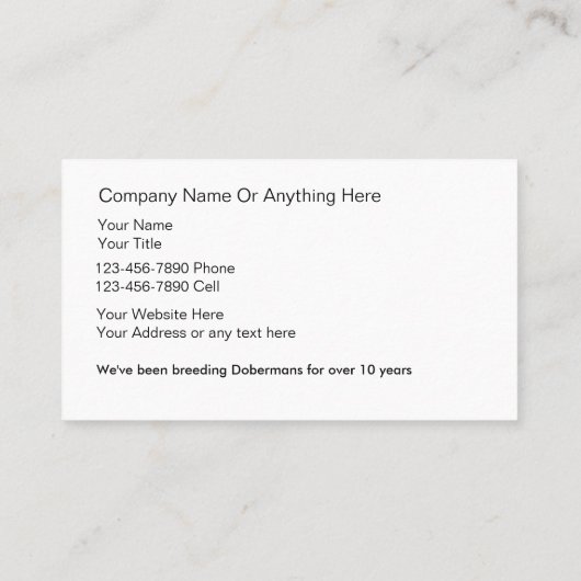 Dobrman Breeder名刺 名刺 (裏面)