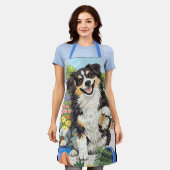 DOBRO Australian Shepherd  All-Over Print Apron エプロン (着用した状態)