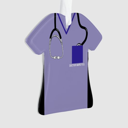 Docオーナメント-パーソナライズされたメディカルスクラブスデコール オーナメント (正面)