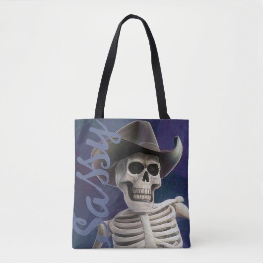 Doc Bones IS Sassy!、カウボーイスケルトン トートバッグ (正面)