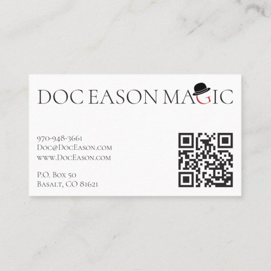 Doc Eason, Magician Business Card 名刺 (裏面)