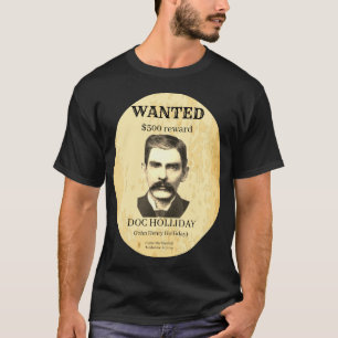 Doc Holliday 💰ヴィンテージ外法指名手配ポスター Tシャツ