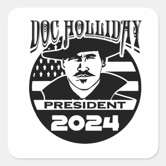Doc Holliday 2024ステッカー スクエアシール (正面)