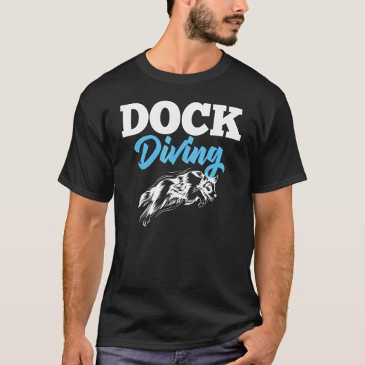 Dock Diving Dog Jumping Pool Board Training Lake 1 Tシャツ (正面)