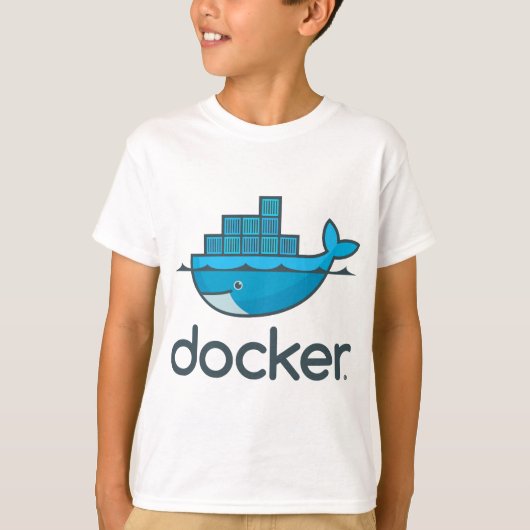 Dockerロゴコンテナlinux devopsプログラミングコード tシャツ (正面)