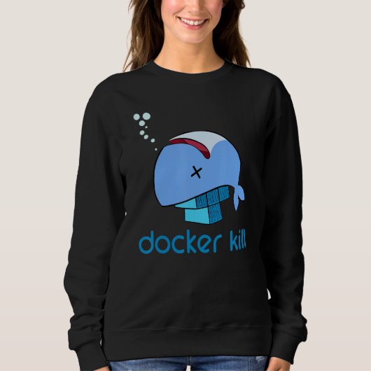 Docker Container Linux Devopsプログラミングのコーディング スウェットシャツ (正面)