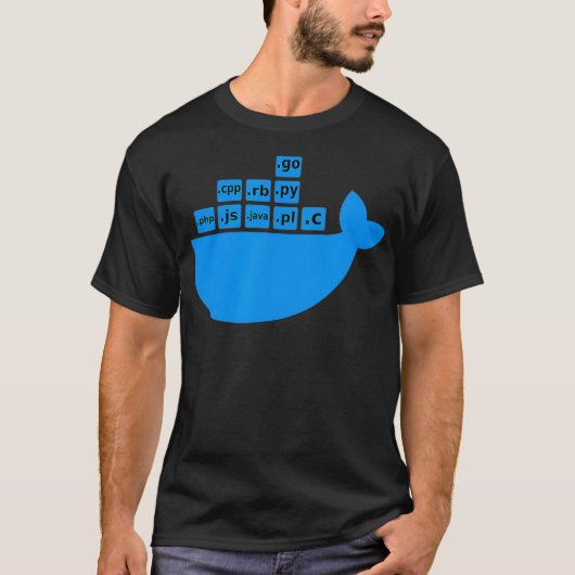 Docker Js C Golang Ruby Python Hackathon Tech Star Tシャツ (正面)