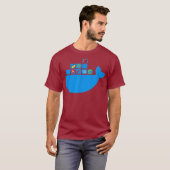 Docker ReactノードJS Ruby Rail Python Hackathon Tシャツ (正面フル)