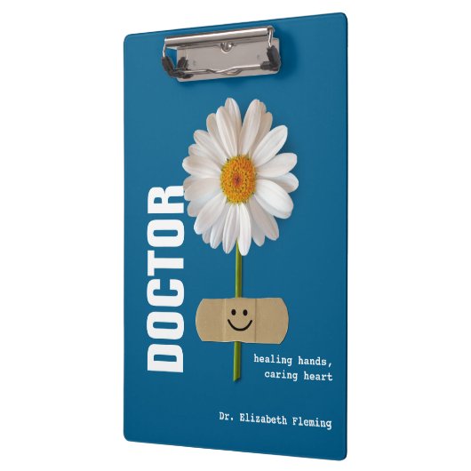 Doctor用の笑顔のデイジー名前をカスタムするクリップボード クリップボード (左)