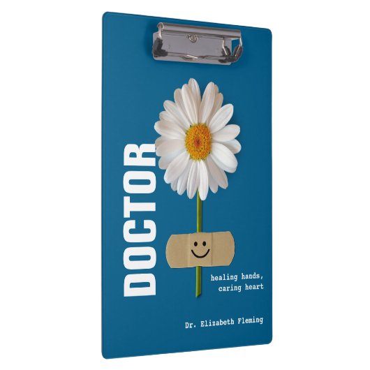 Doctor用の笑顔のデイジー名前をカスタムするクリップボード クリップボード (右)
