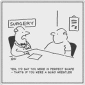 Doctor and Patient in Doctor's Surgery - Funny シール (正面)