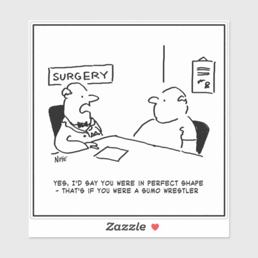 Doctor and Patient in Doctor's Surgery - Funny シール (シート)