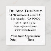 Doctor Business Card おもしろい Doctor Business Card 予約カード (裏面)