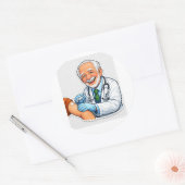 Doctor chibi vaccine sticker ラウンドシール (封筒)