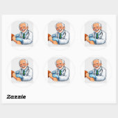Doctor chibi vaccine sticker ラウンドシール (シート)