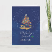 Doctor Christmas Tree on Navy カード (正面)