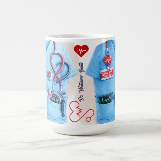 Doctor Coat Stethoscope Mug | Custom Medical Nurse コーヒーマグカップ (中央)