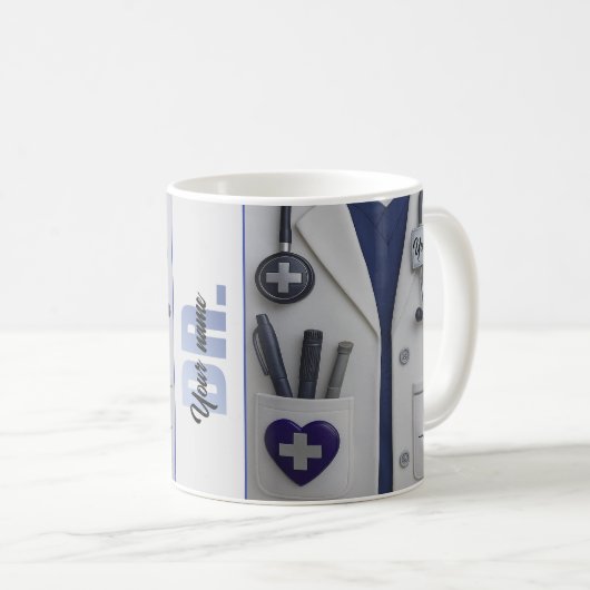 Doctor Coat Stethoscope Mug | Custom Medical Nurse コーヒーマグカップ (正面右)