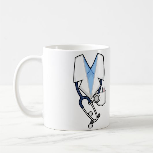 Doctor Costume White Lab Coat Stethoscope コーヒーマグカップ (左)