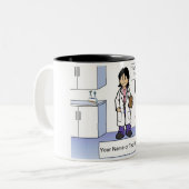 Doctor - Female Cartoon by PrintedPerfection.com T ツートーンマグカップ (正面左)
