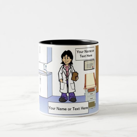 Doctor - Female Cartoon by PrintedPerfection.com T ツートーンマグカップ (中央)