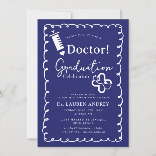 Doctor Graduation Party Invitation 招待状 (正面)