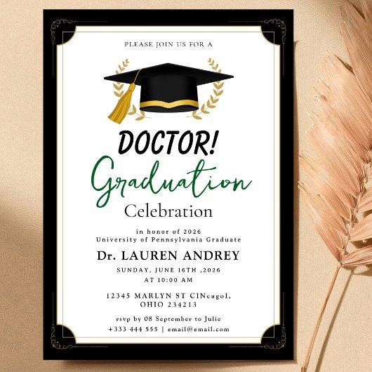 Doctor Graduation Party Invitation 招待状
